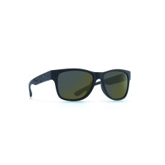 INVU Rectangular Matte Black Sunglasses with Polarized Brown Lenses
