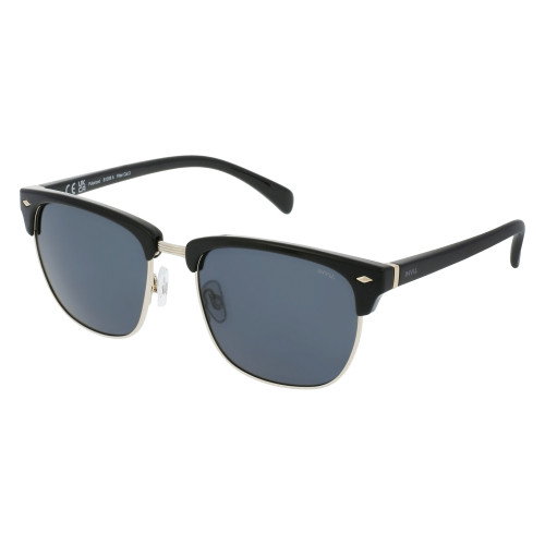INVU Clubmaster Black and Metallic Sunglasses with Polarized Lenses