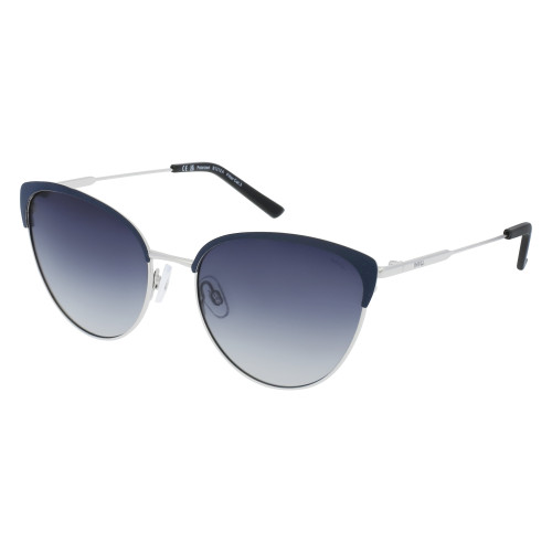 INVU Cat-Eye Silver and Blue Sunglasses with Gradient Blue Lenses