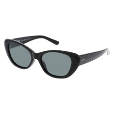 Black Polarized Cat-Eye Sunglasses with Solid Dark Lenses