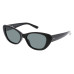 Black Polarized Cat-Eye Sunglasses with Solid Dark Lenses