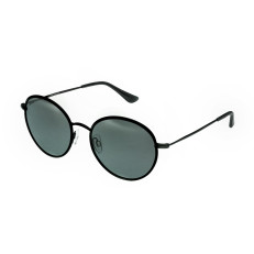 StyleMark L1469G Black Round Polarized Sunglasses with Solid Dark Gray Lenses