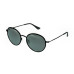 StyleMark L1469G Black Round Polarized Sunglasses with Solid Dark Gray Lenses