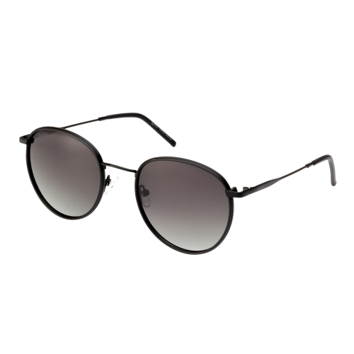 StyleMark L1515A Black Round Polarized Sunglasses with Gradient Dark Gray Lenses