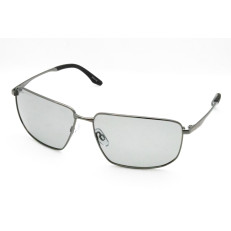 StyleMark L1527F Silver Rectangular Polarized Sunglasses with Solid Silver Lenses