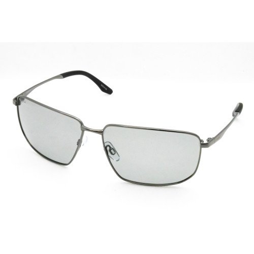 StyleMark L1527F Silver Rectangular Polarized Sunglasses with Solid Silver Lenses