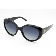 StyleMark L2599A Black Round Polarized Sunglasses with Gradient Dark Blue Lenses