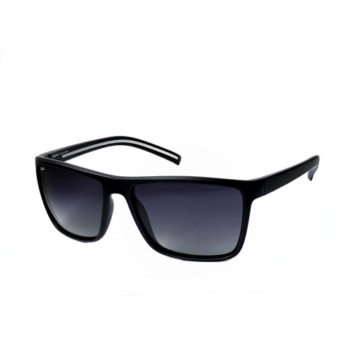 StyleMark L2468E Black Rectangular Polarized Sunglasses with Gradient Dark Gray Lenses