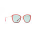 INVU Oversized Rounded Square Peach Sunglasses with Blue Lenses